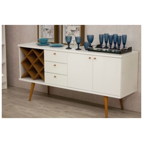Manhattan Comfort Utopia Sideboard Buffet Stand, Off White/Maple Cream
