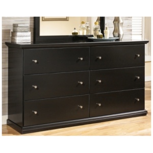 Maribel 6 Drawer Dresser, Black