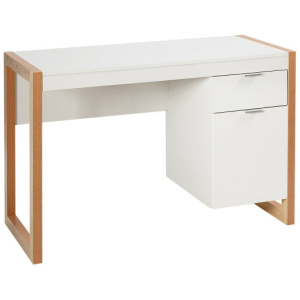 Modern Computer Desk Study Table Writing Workstation with Cabinet and Drawer-White