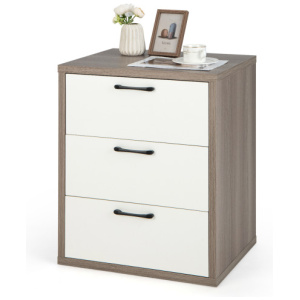Modern Dresser Nightstand with 3 Slide-Out Drawers