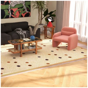 Modern Living Room Furniture Set (Bookcase + Coffee Table + End Table + Accent Chair)