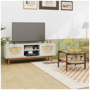 Modern Living Room Furniture Set: TV Stand + Sofa + Coffee Table + Side Table