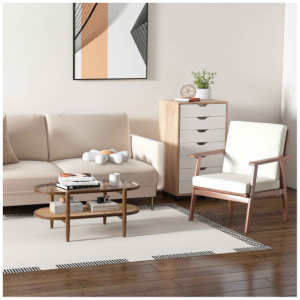 Modern Living Room Set: Loveseat, Armchair, Side Table & Coffee Table
