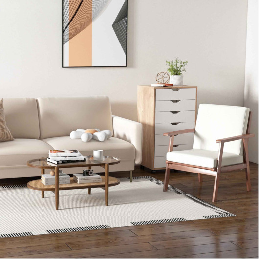Modern Living Room Set: Loveseat, Armchair, Side Table & Coffee Table