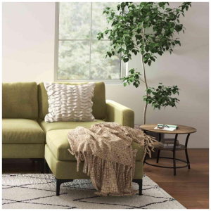 Modern Living Room Set: Modular L-shaped Sectional Sofa, Lift Top Coffee Table & 3-Globe Floor Lamp