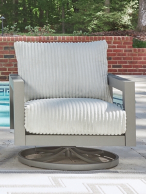 Moonlight View Outdoor Swivel Chair with Cushion, Gray