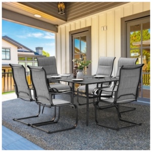 Nuu Garden Aether Outdoor Dining Table and 6 Chairs, Gray