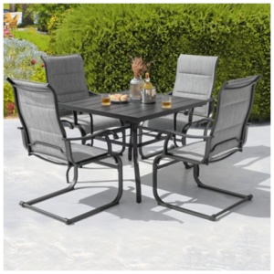 Nuu Garden Solstice Outdoor Dining Table and 4 Chairs, Gray