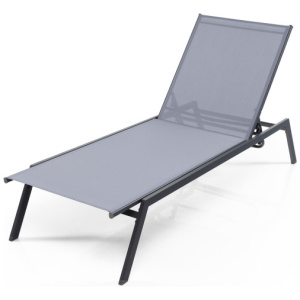 Outdoor Adjustable Chaise Lounge Chair with Lay Flat Position and Quick-Drying Fabric