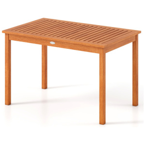 Outdoor Dining Table for 4-6 People 48 Inches Wood Rectangular Patio Table