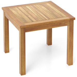 Outdoor Side Table Teak Wood End Table Square Patio Snack Coffee Table