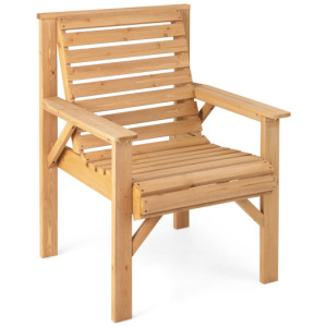 Outdoor Solid Fir Wood Chair with Inclined Backrest