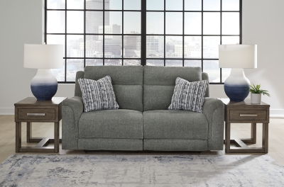 Overflow Next-Gen Nuvella™ Performance Fabric Dual Power Reclining Sofa, Steel