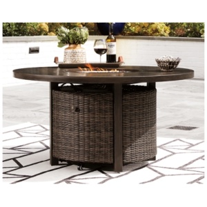 Paradise Trail Outdoor Fire Pit Table , Medium Brown