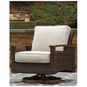Paradise Trail Outdoor Swivel Lounge Chair (Set of 2), Medium Brown