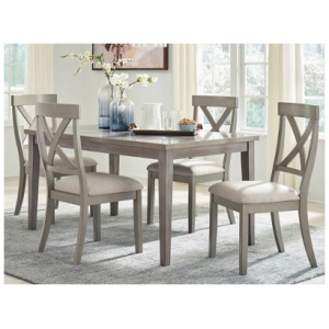 Parellen Dining Table, Gray, Melamine/Wood