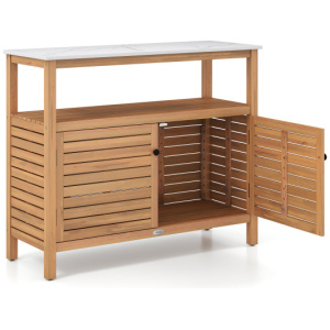 Patio Wood Storage Cabinet Outdoor Acacia Wood Buffet Cabinet