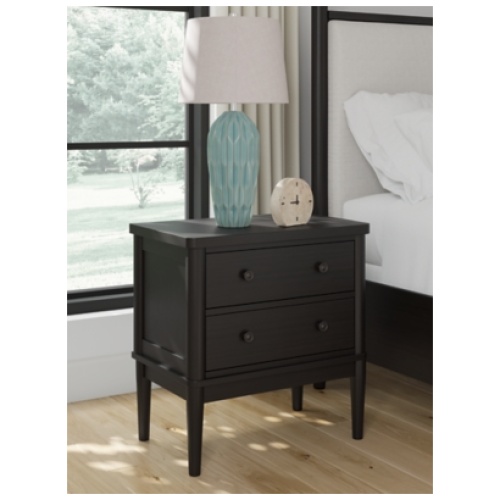 Portdown 27" 2 Drawer Charging Nightstand, Black