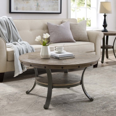 Powel Owens Coffee Table, Pewter Gray