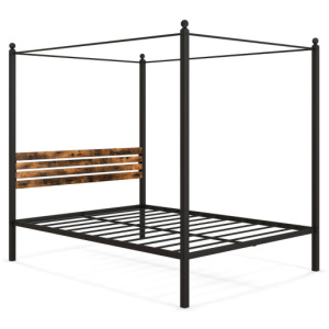 Queen Size Canopy Bed Frame with Under Bed Storage-Queen Size