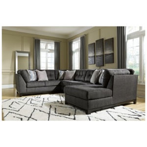 Reidshire 3-Piece Sectional with Chaise, Steel
