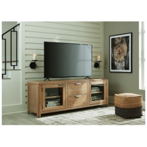 Rencott 80" TV Stand, Light Brown