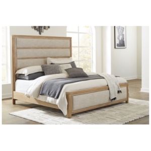 Rencott California King Upholstered Bed, Light Brown