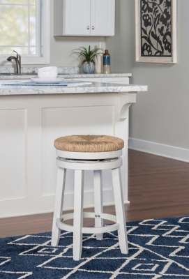 Sea Grass Counter Height Bar Stool, White