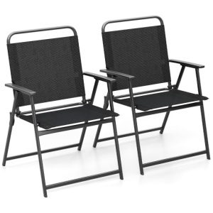 Set of 2/4/6 Outdoor Folding Chairs with Breathable Seat-Set of 2