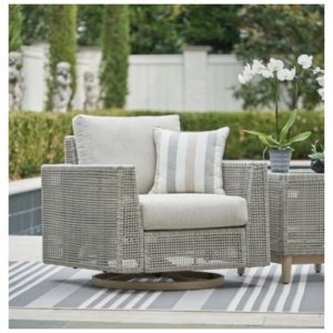 Seton Creek Outdoor Swivel Lounge Chair, Gray