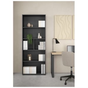 Sign Adjustable 6 Shelf Home Office Bookcase, Gray