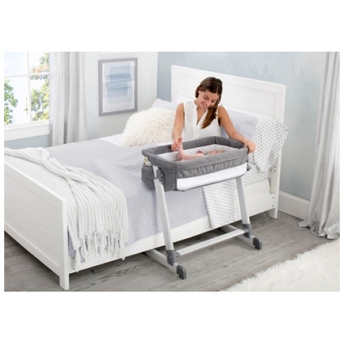 Simmons Kids By the Bed City Sleeper Bassinet, Gray