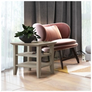 Simpli Home Acadian Narrow Accent Side Table, Distressed Gray