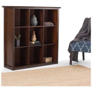 Simpli Home Artisan 9 Cube Bookcase and Storage Unit, Russet Brown