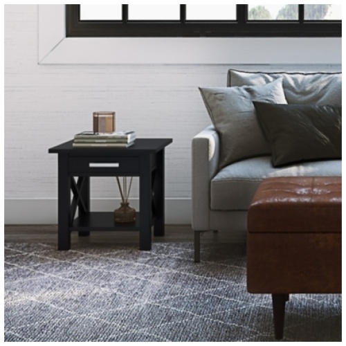 Simpli Home Kitchener End Table, Black