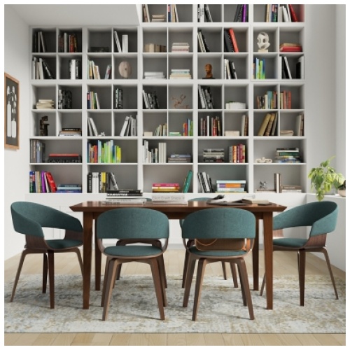 Simpli Home Lowell Dining Chair, Dark Blue