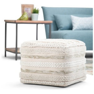Simpli Home Sommer Pouf, Natural