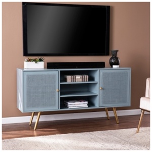 Southern Enterprises Furniture Belferd 58" TV Stand, Mint/Gold