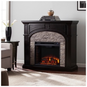Southern Enterprises Furniture Ebberton Electric Fireplace, Ebony