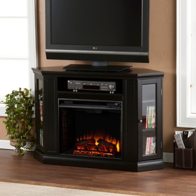 Southern Enterprises Furniture Maddeline Convertible Media Electric Fireplace, Black