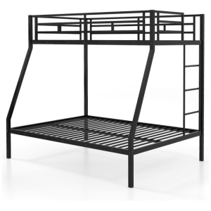 Space-saving Metal Slatted Bed Frame for Teens and Adults Noise-free No Box Spring Needed-Black