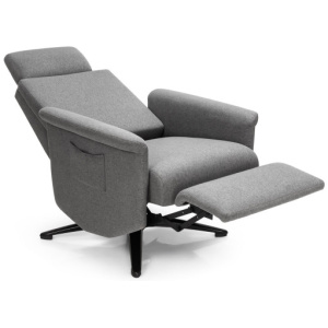 Swivel Massage Recliner Single Sofa with Adjustable Headrest-Gray