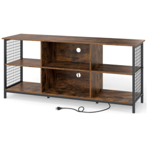TV Stand for 65 Inch TVs-Rustic Brown and Black