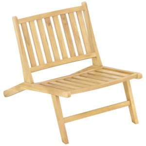 Teak Wood Outdoor Reclining Chair with Comfortable Backrest