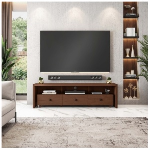 Techni Mobili 71" TV Stand with Storage, Hickory