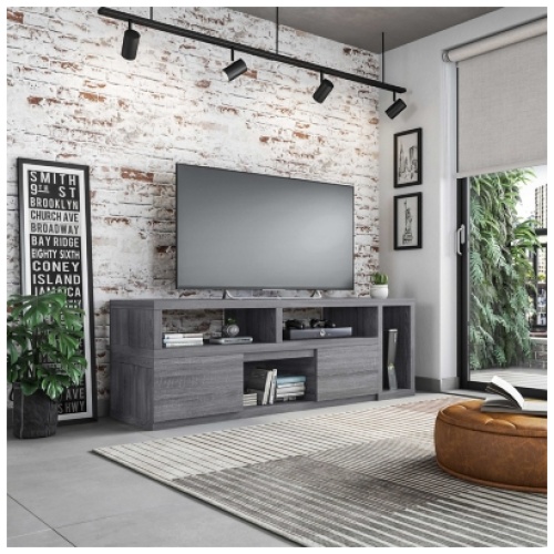 Techni Mobili Extendable 53"-83" TV Stand, Gray