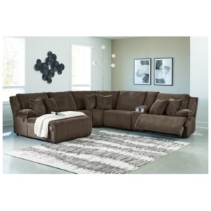Top Tier Manual Reclining Modular Sectional with Chaise, Chocolate