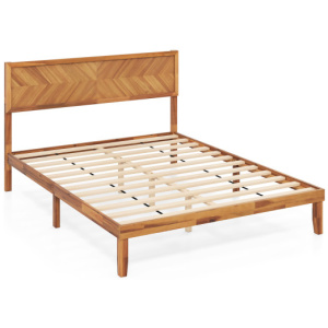 Twin/Full/Queen Size Bed Frame with Headboard and Storage Space-Queen Size