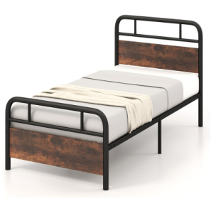 Twin/Full/Queen Size Bed Frame with Industrial Headboard-Twin Size