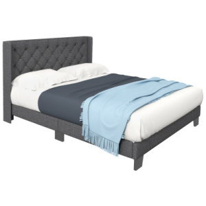 Twin/Full/Queen Size Upholstered Platform Bed with Button Tufted Headboard-Queen Size